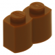 LEGO kocka 1x2 módosított farönk alakú, sötét narancssárga (30136)